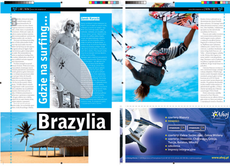 Artykuł o surf spotach w Paracuru w Brazylii autorstwa Mariusza Korlaka i Janka Koryckiego opublikowany w magazynie H2O w 2009 roku
